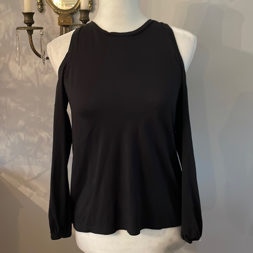 {LOFT} XXSP Black Cut Out Shoulder Tank Top